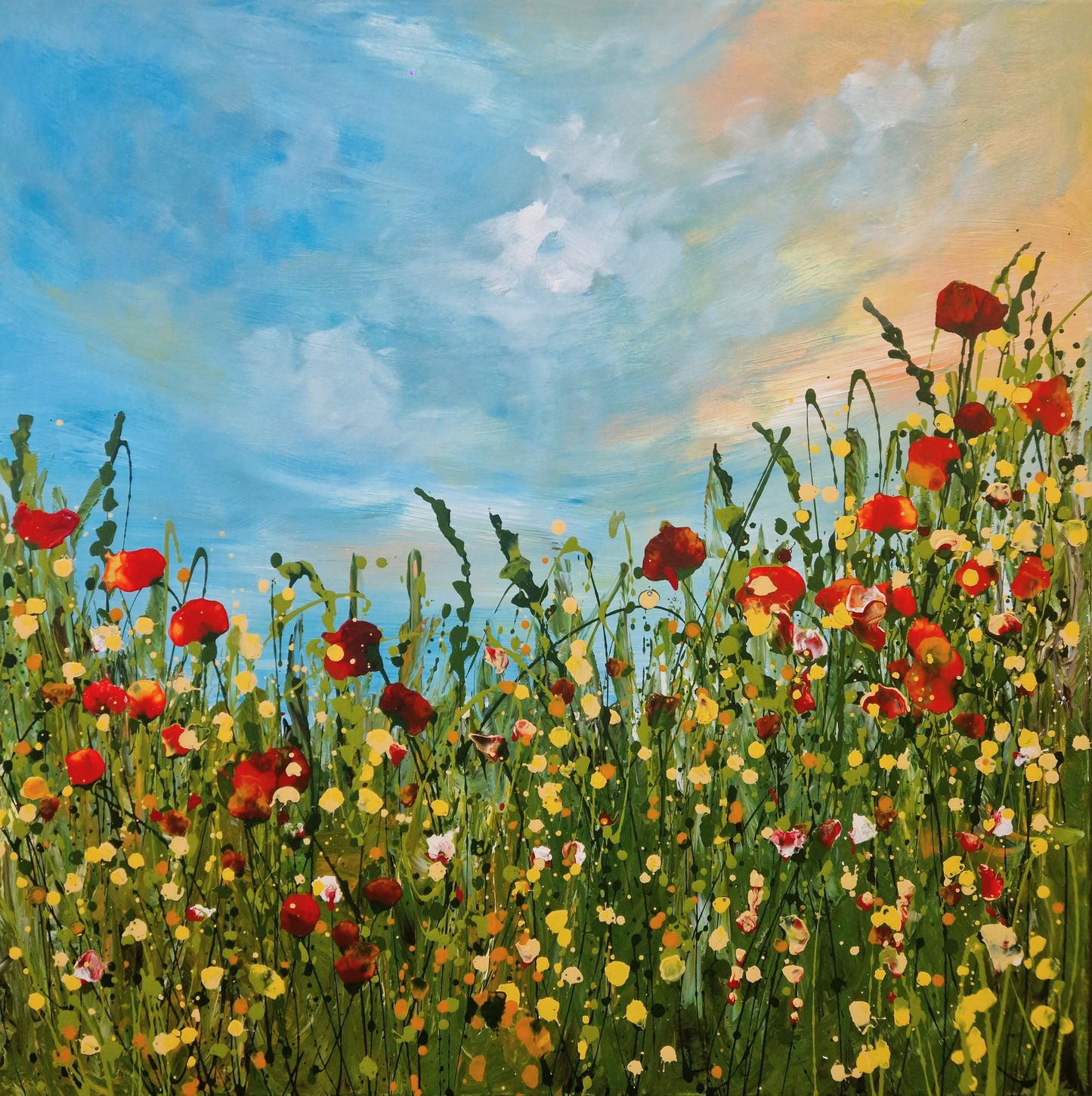 Joyful moments- abstraktes florales Gemälde