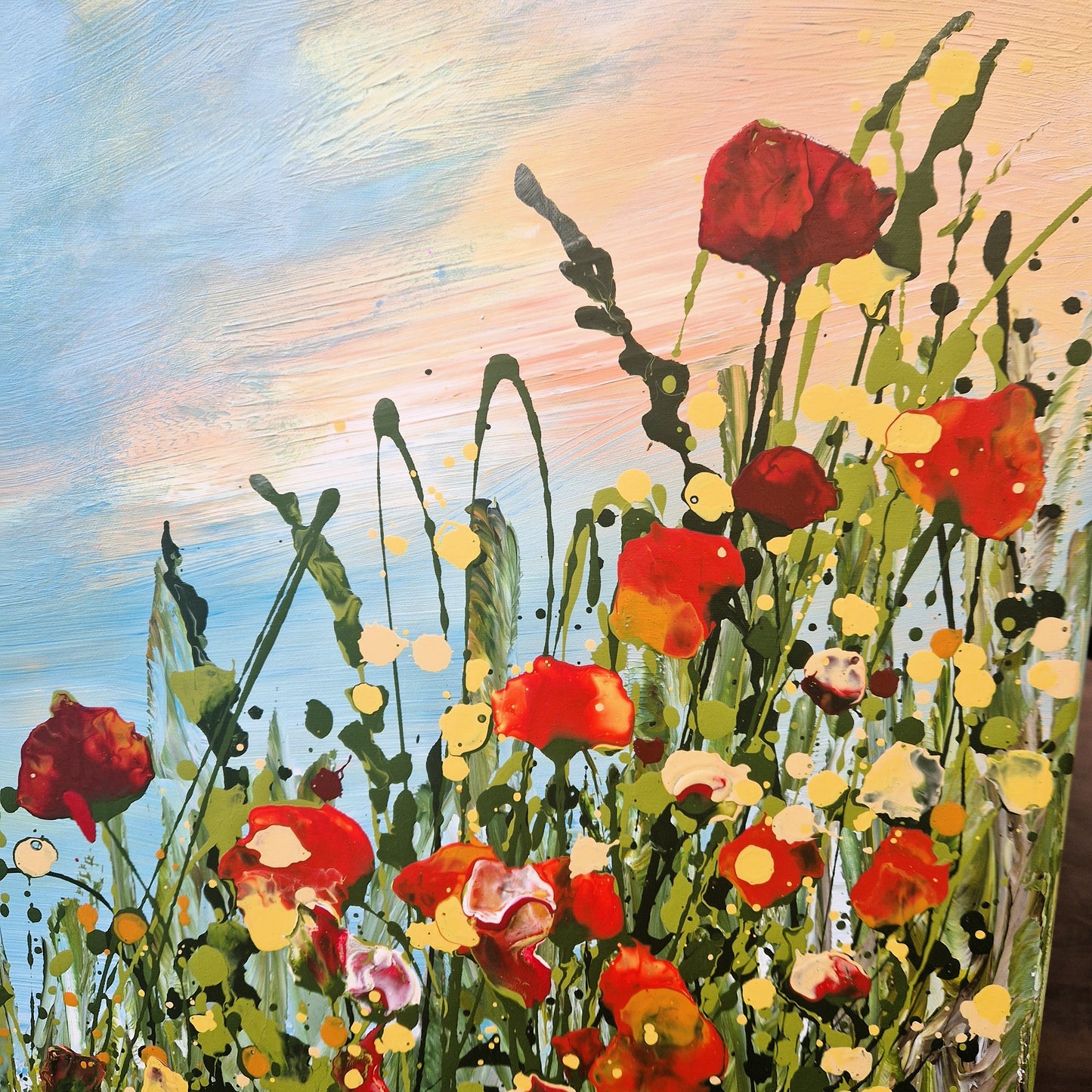 Joyful moments- abstraktes florales Gemälde