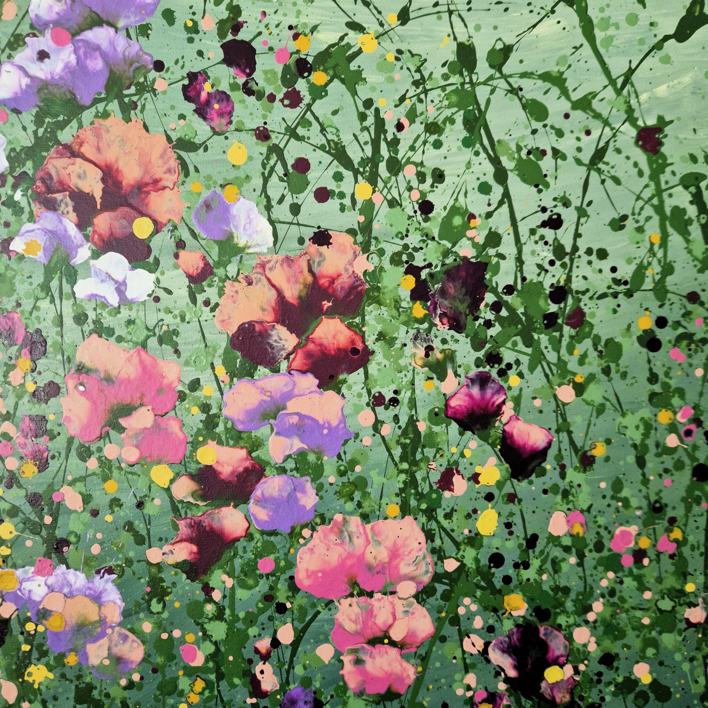 Joyful Dance – Original Abstract Floral Painting | 130 × 130 cm