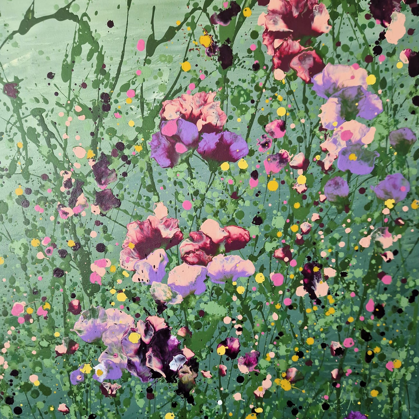 Joyful Dance – Original Abstract Floral Painting | 130 × 130 cm