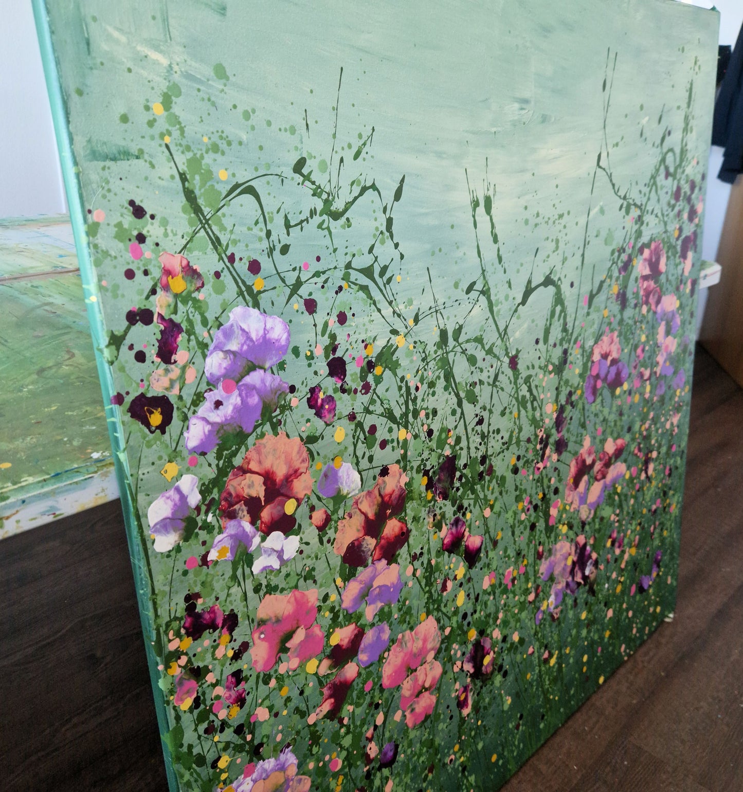 Joyful Dance – Original Abstract Floral Painting | 130 × 130 cm