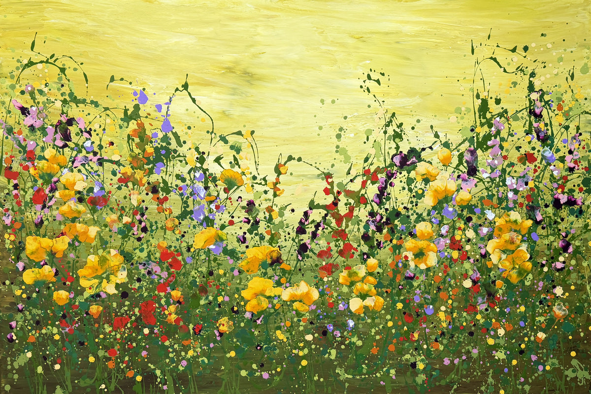 Wild flowers dance- large original floral art