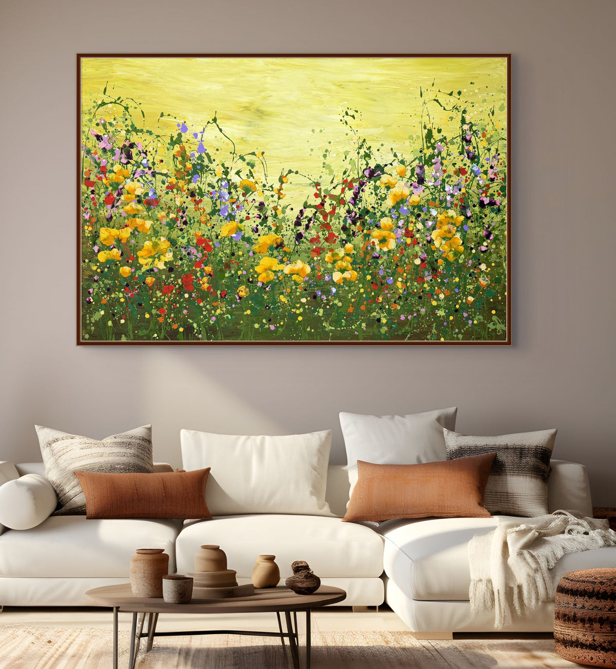 Wild flowers dance- large original floral art