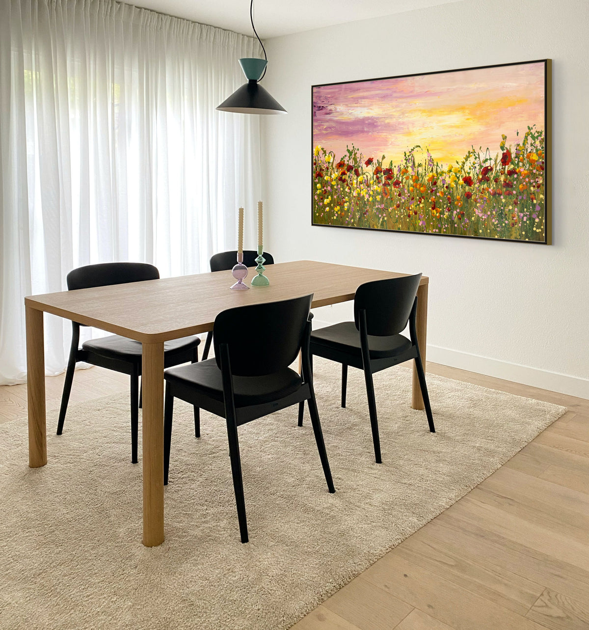 Glowing Sunset – Original Wildflower Landscape Painting