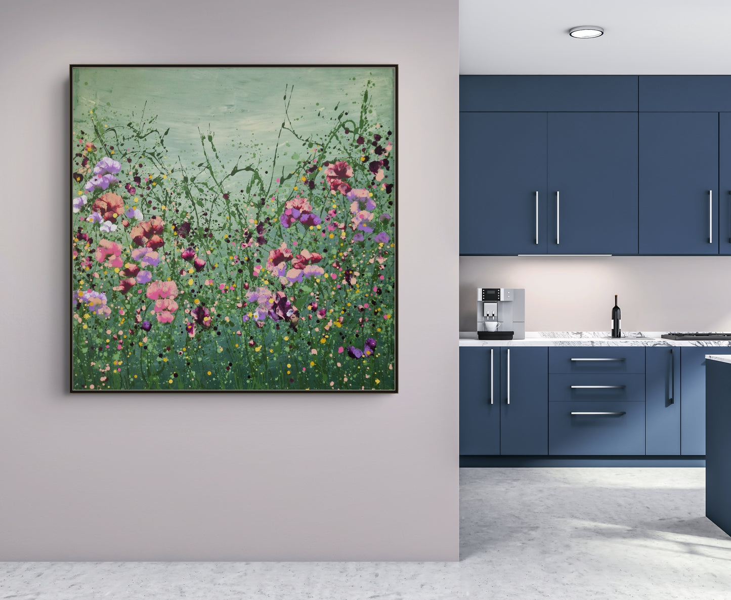 Joyful Dance – Original Abstract Floral Painting | 130 × 130 cm