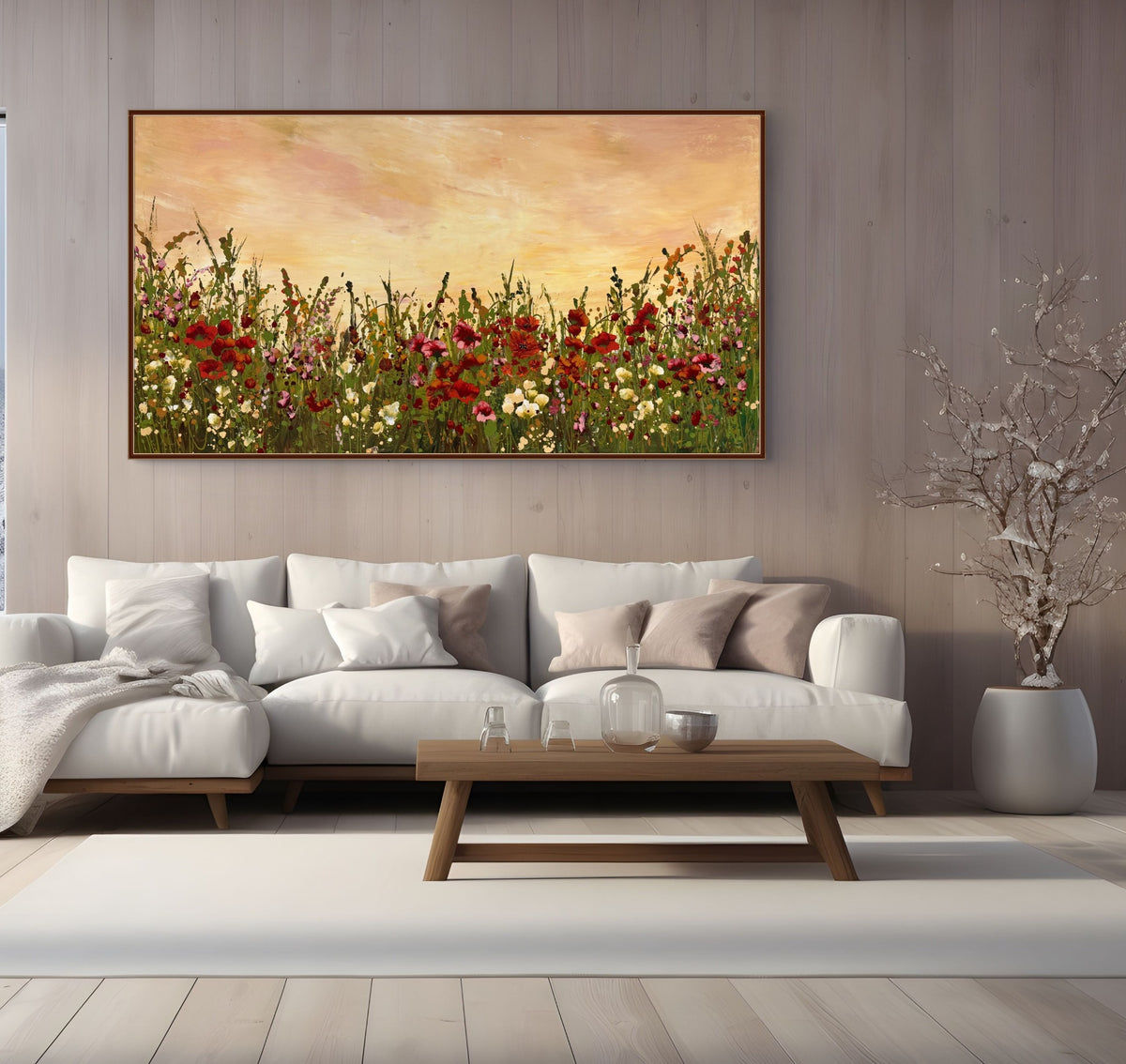 Summer Vibes – original floral acrylic painting by Irina Morisch, 110 x 190 cm