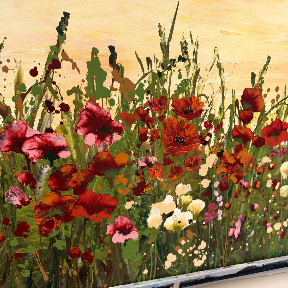 Summer Vibes – original floral artwork shown in a modern interior