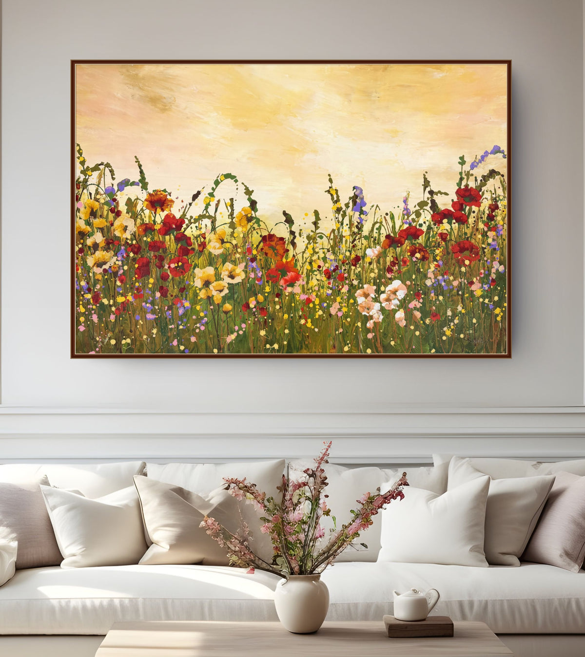 Warm memories - large original  on linen-